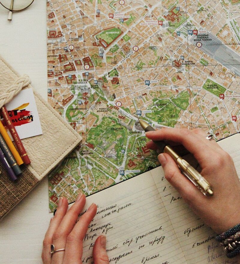 eyeglasses on map